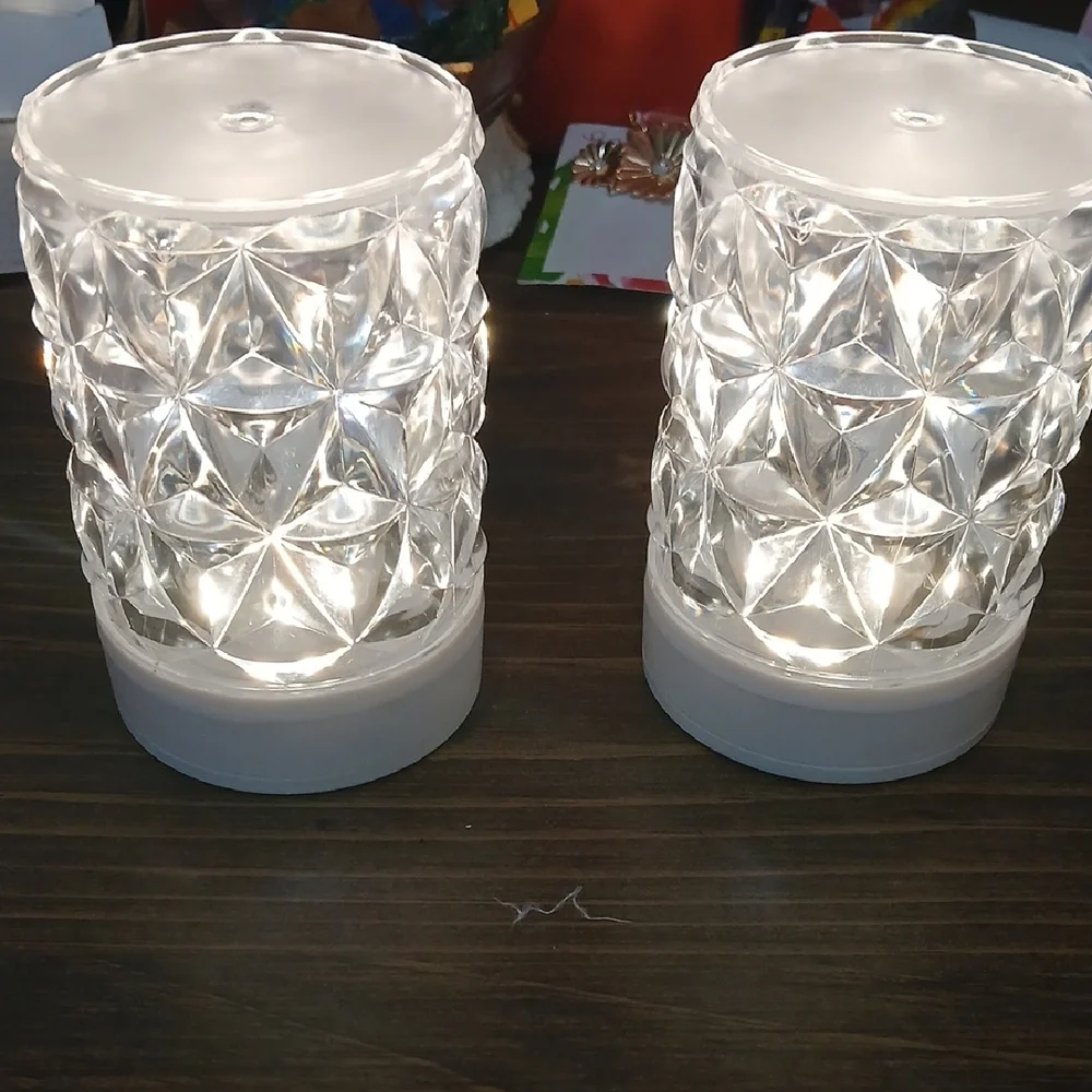 Clear Textured Table Top Lightd Set of 2